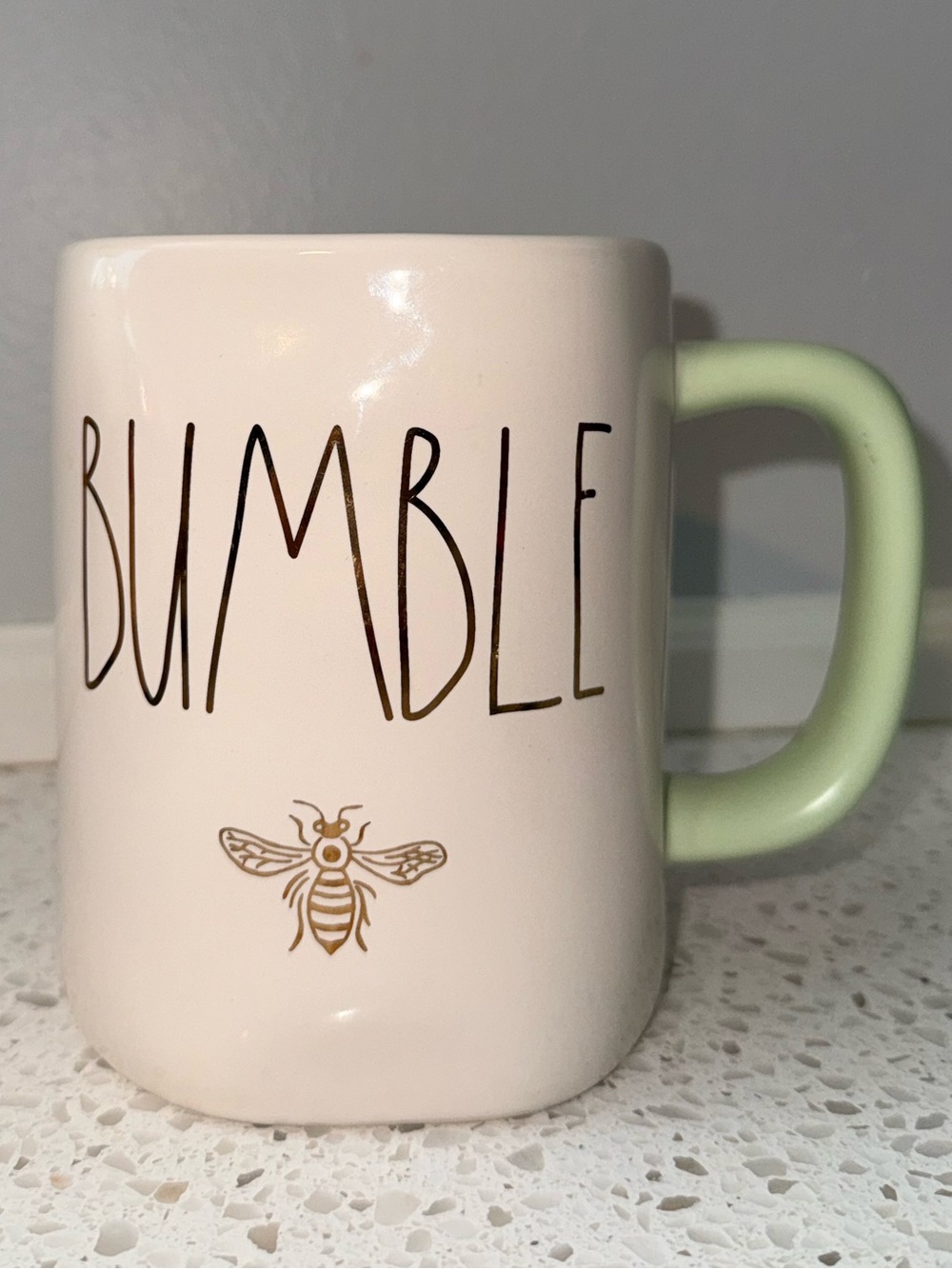 Bumble Ceramic Mug with Light Green Handle
